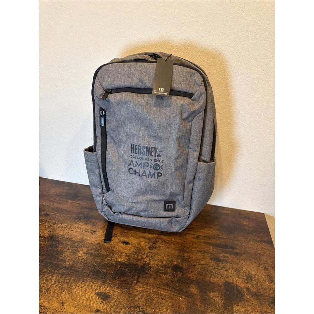 Travis Mathew Duration Backpack Grey Graphite Heather NEW "Hershey Logo" NWT NEW
